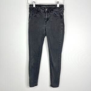 American Eagle Black Wash Hi Rise Jegging 2 Short